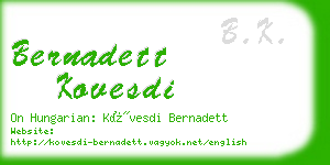 bernadett kovesdi business card